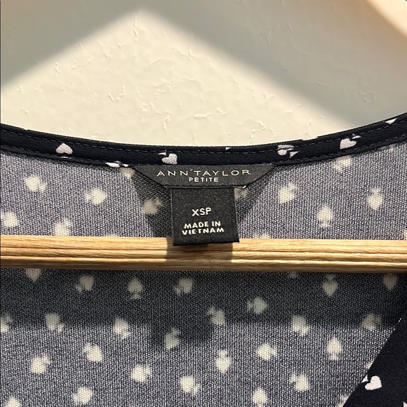 Ann Taylor Blue and White Buttoned Long Sleeve Blouse - Picture 2 of 3